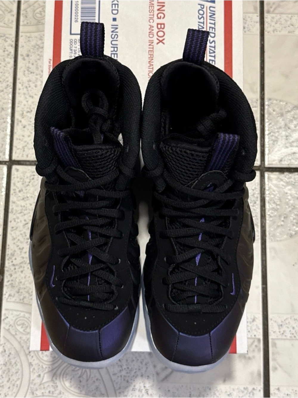 New Nike Little Posite One GS Shoes Eggplant (2024) Size 5Y / W 6.5 FJ1258-001 - Picture 2 of 7